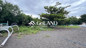 view of beach from beachfront plot in Amed