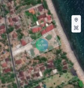 aerial view of absolute beach frontage land for sale in Amed