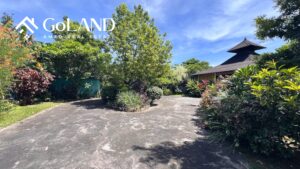 View of driveway of beachfront villa for sale in Amed Bali