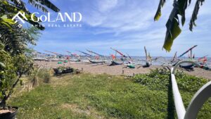 View of beach from beachfront villa for sale in Amed Bali